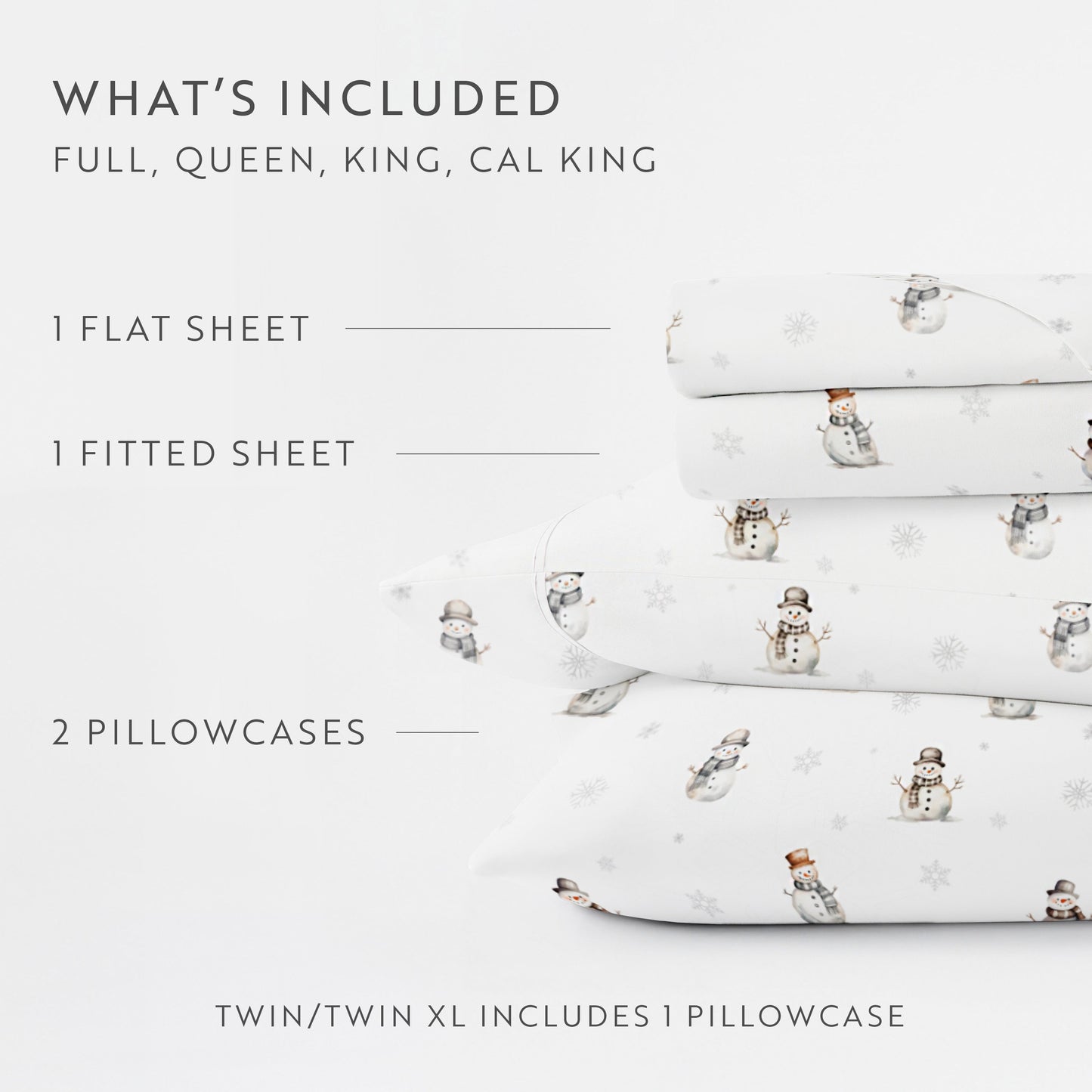 Vintage Snowman 4-Piece Patterned Sheet Set