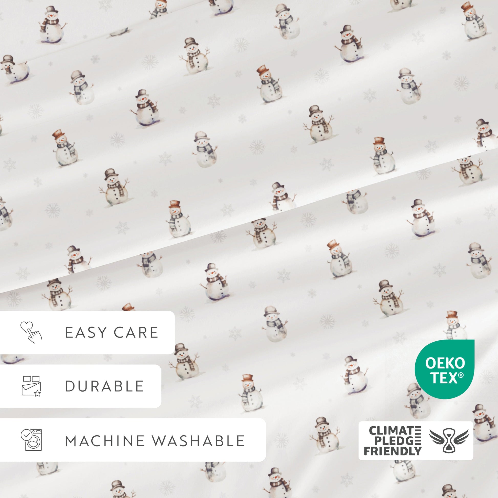Vintage Snowman 4-Piece Patterned Sheet Set