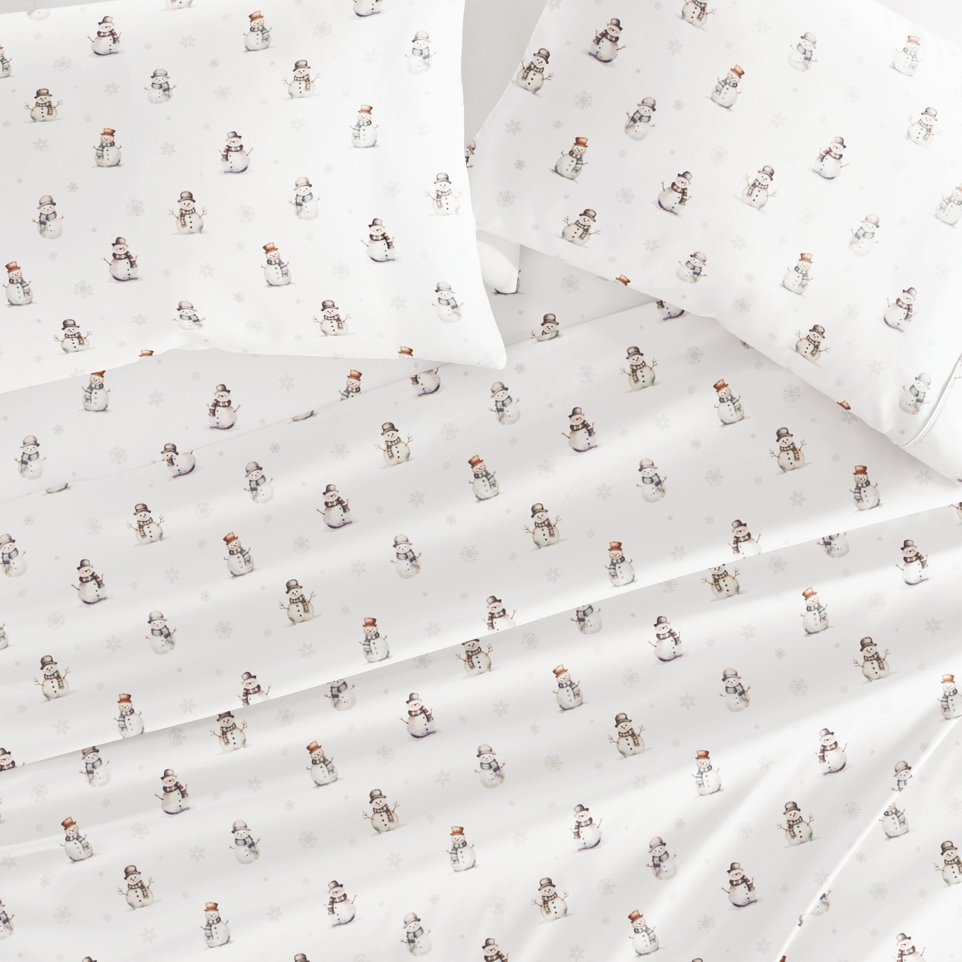 Vintage Snowman 4-Piece Patterned Sheet Set