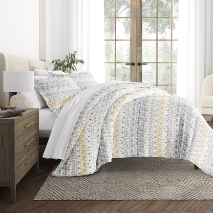 Mayan Stamp Patterned Down-Alternative Comforter Set