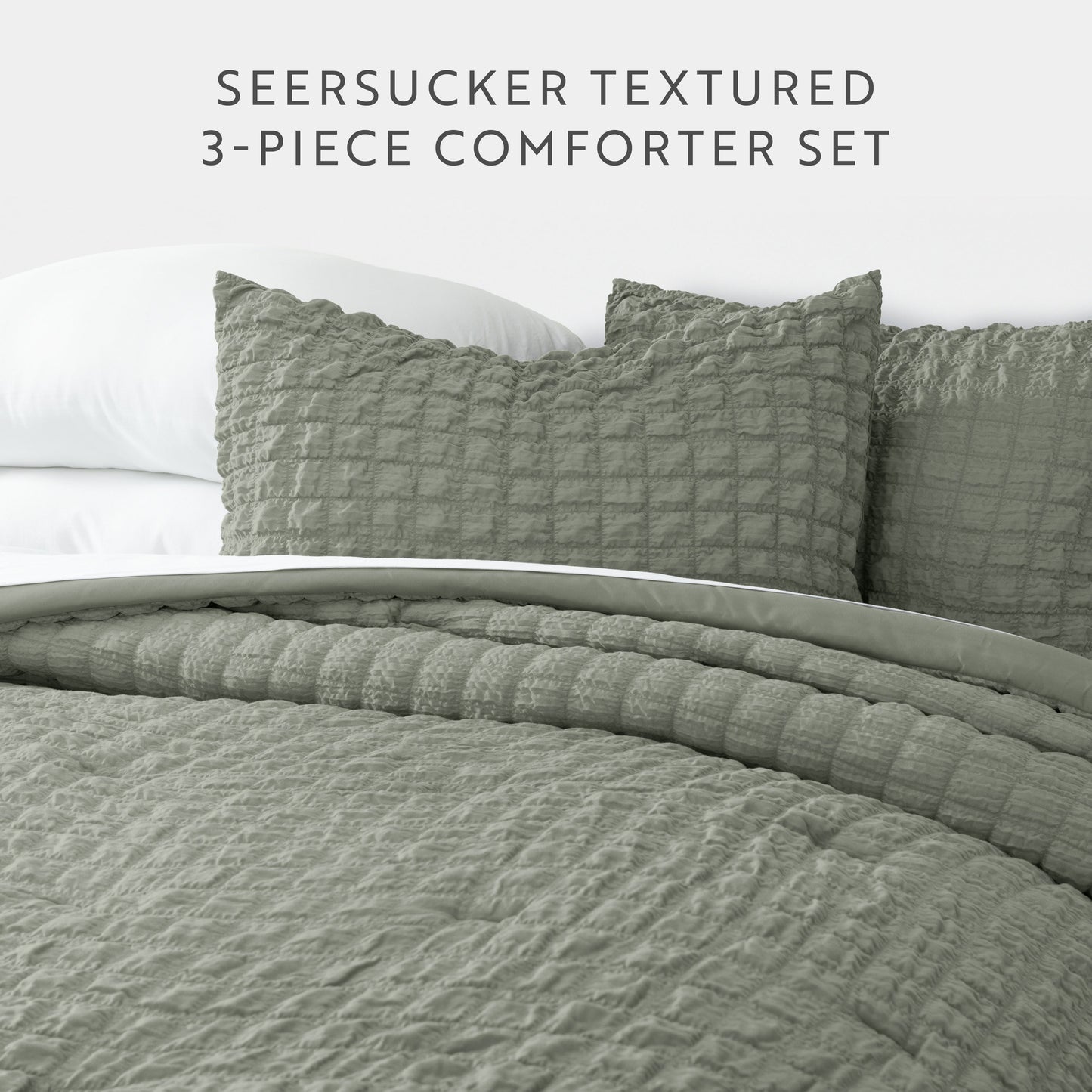 Seersucker Box Textured Down-Alternative Comforter Set