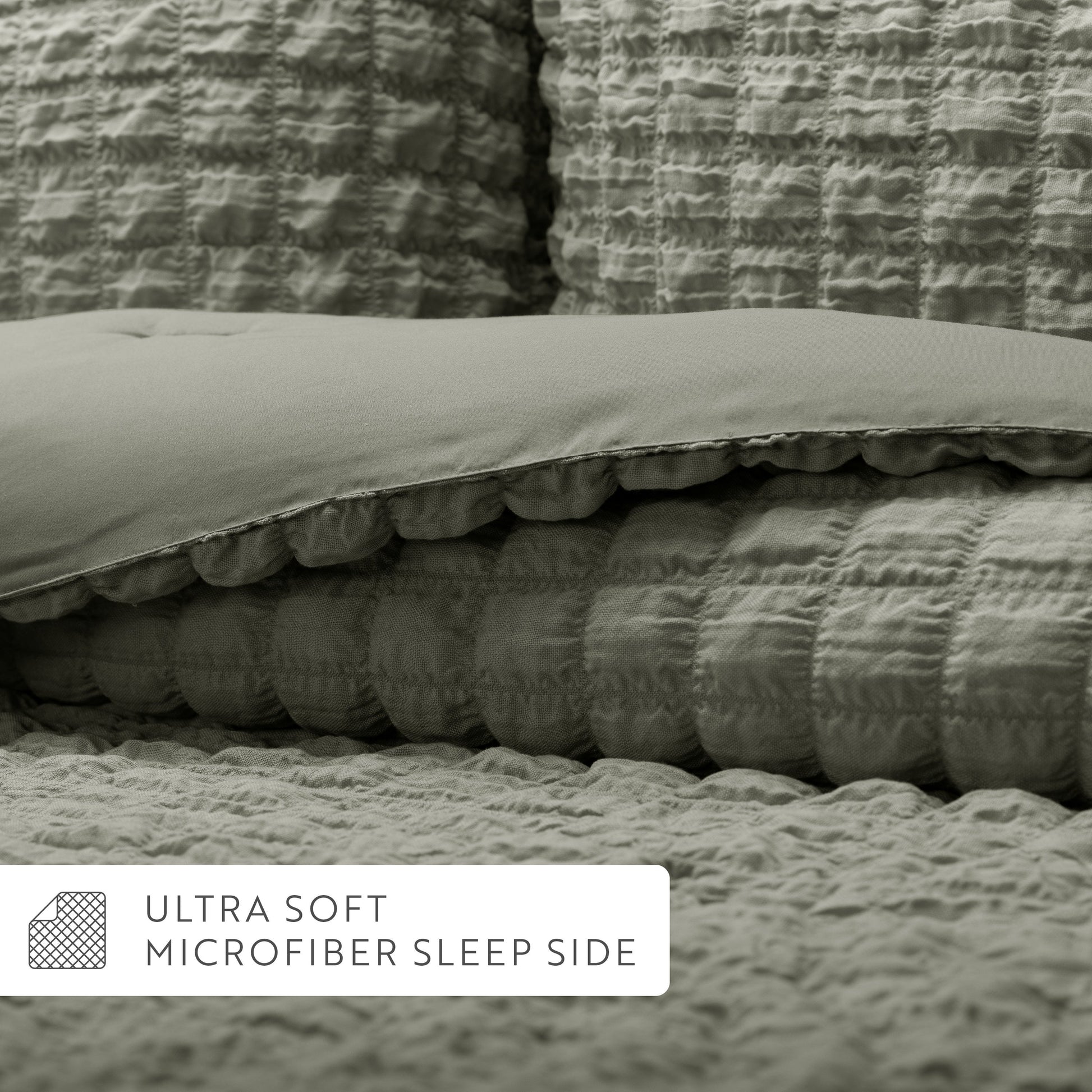 Seersucker Box Textured Down-Alternative Comforter Set