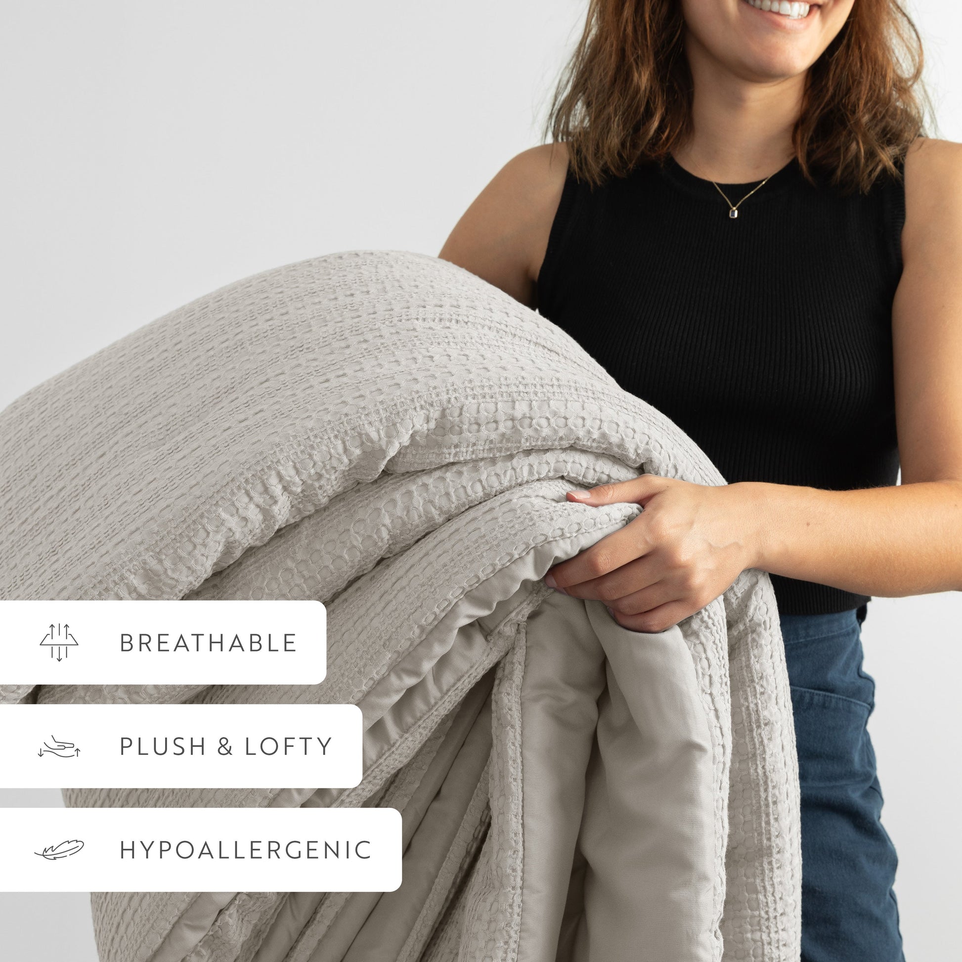 Waffle Textured Down-Alternative Comforter Set