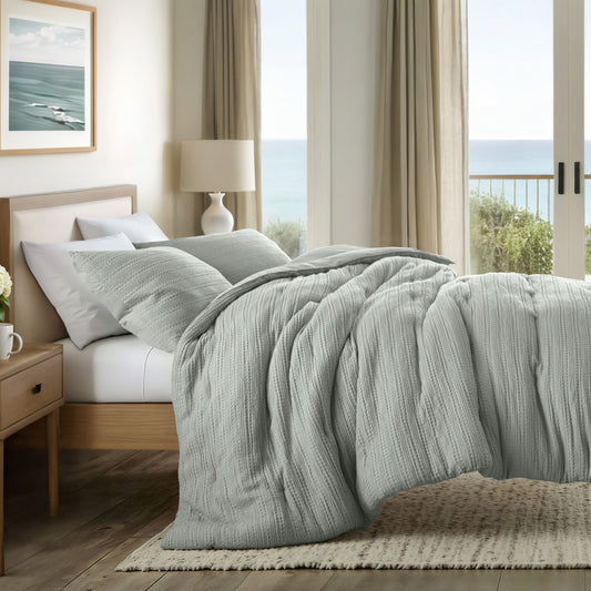 Waffle Textured Down-Alternative Comforter Set