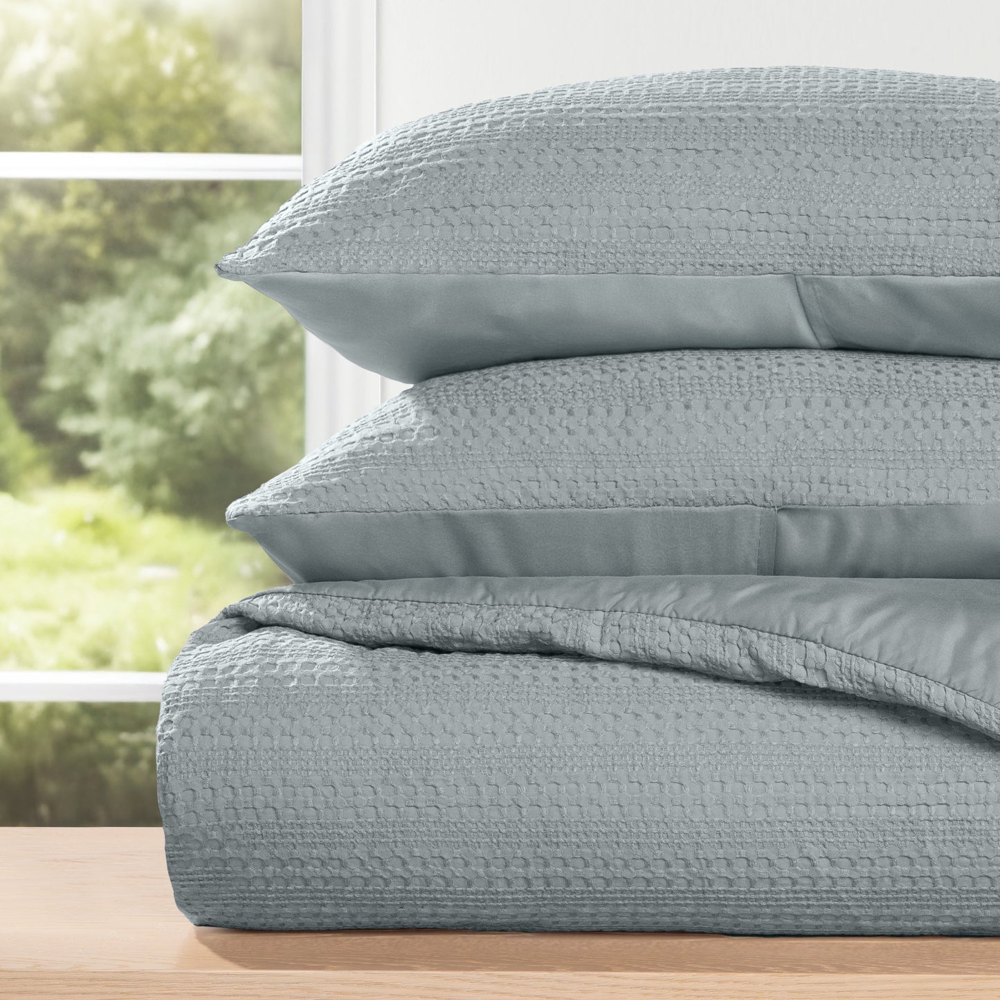 Waffle Textured Down-Alternative Comforter Set