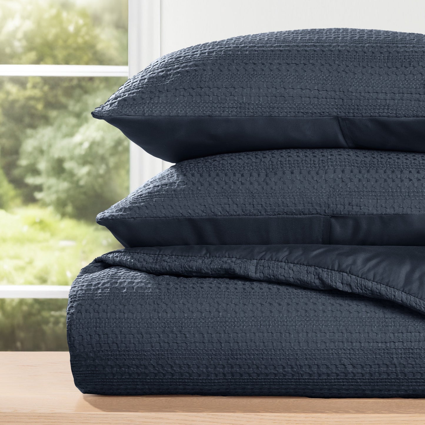 Waffle Textured Down-Alternative Comforter Set