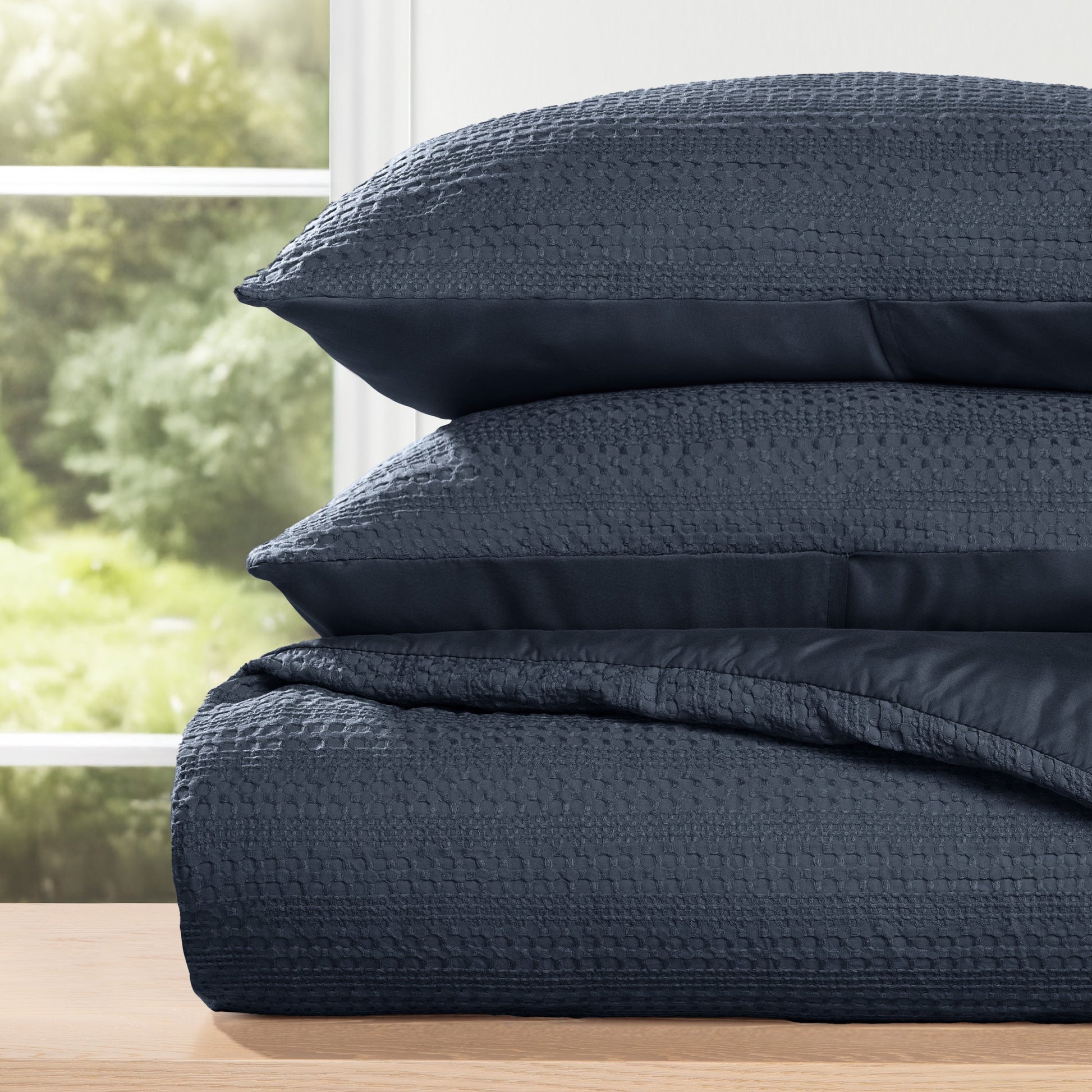 Waffle Textured Down-Alternative Comforter Set