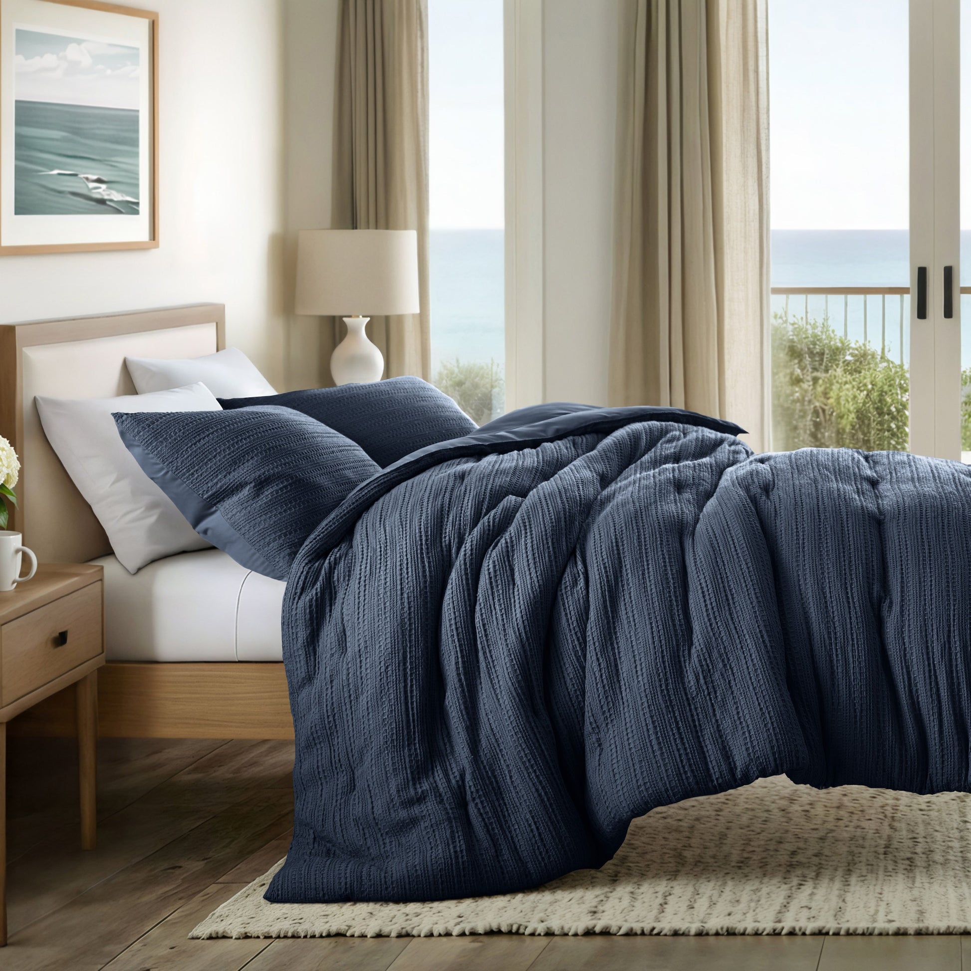 Waffle Textured Down-Alternative Comforter Set