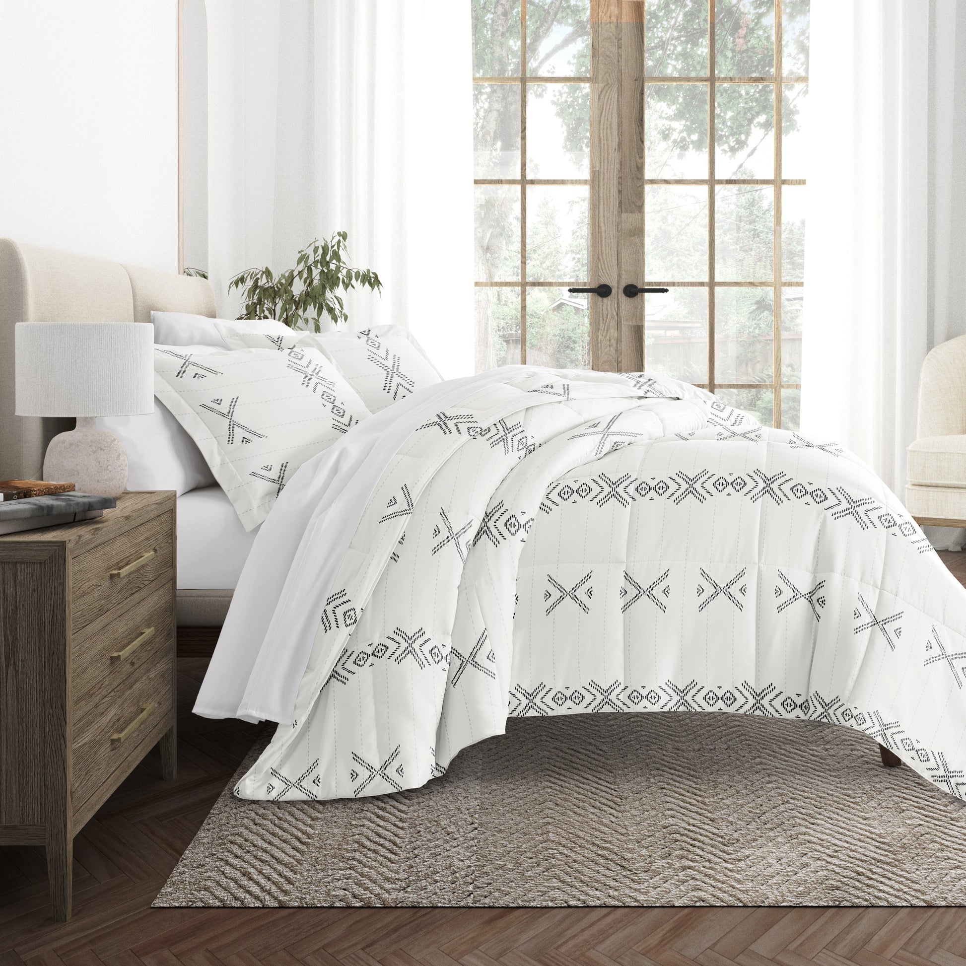 Urban Stitch Patterned Down-Alternative Comforter Set