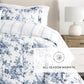 Cabbage Rose Stripe Reversible Patterned Down-Alternative Comforter Set