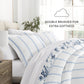 Cabbage Rose Stripe Reversible Patterned Down-Alternative Comforter Set
