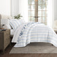 Cabbage Rose Stripe Reversible Patterned Down-Alternative Comforter Set