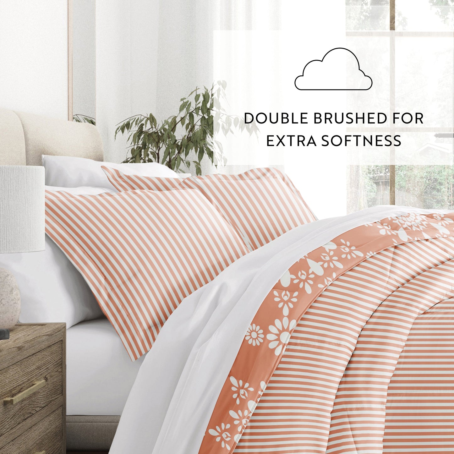 Daisy Medallion Reversible Patterned Down-Alternative Comforter Set