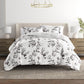 Vintage Magnolia Stripe Reversible Patterned Down-Alternative Comforter Set