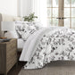 Vintage Magnolia Stripe Reversible Patterned Down-Alternative Comforter Set