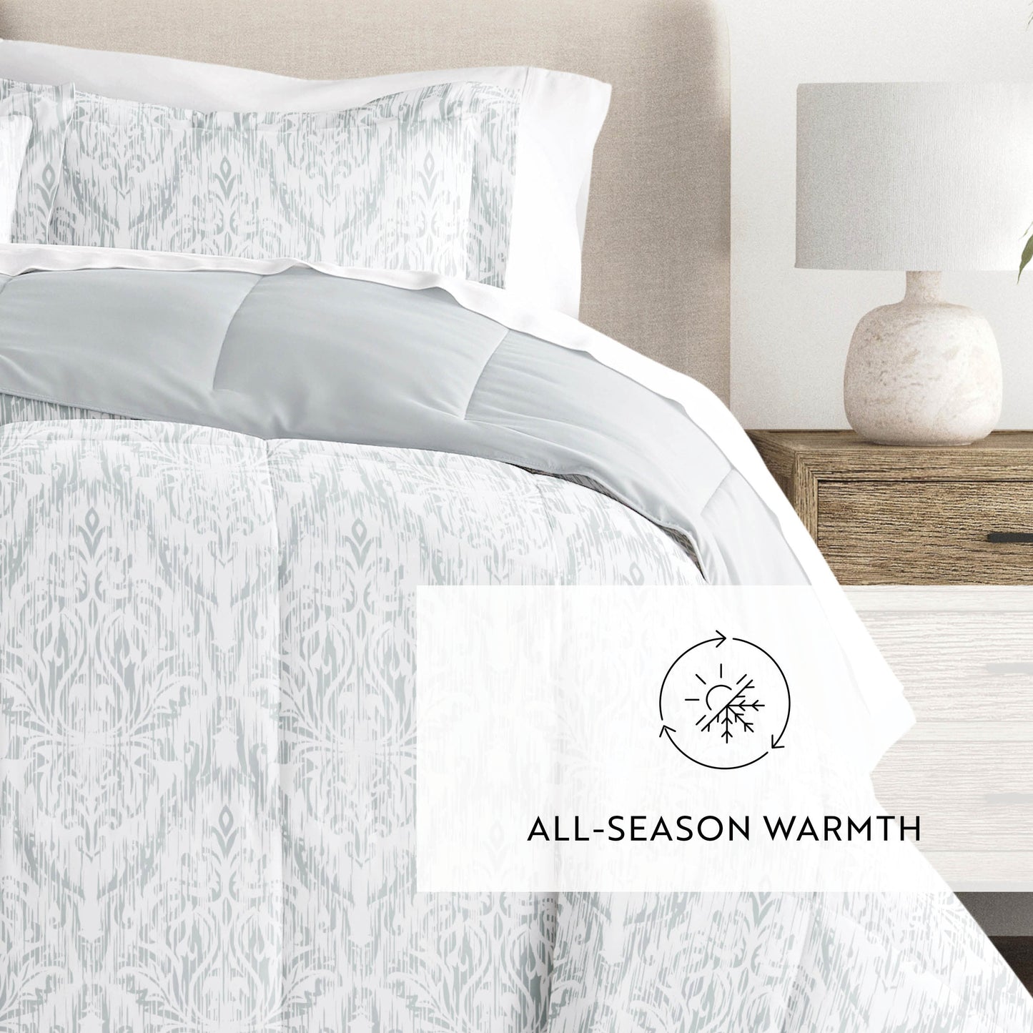 English Countryside Reversible Patterned Down-Alternative Comforter Set