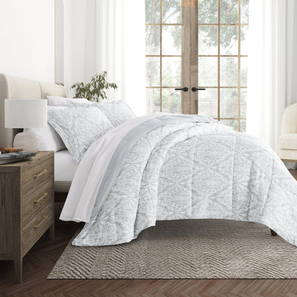 English Countryside Reversible Patterned Down-Alternative Comforter Set