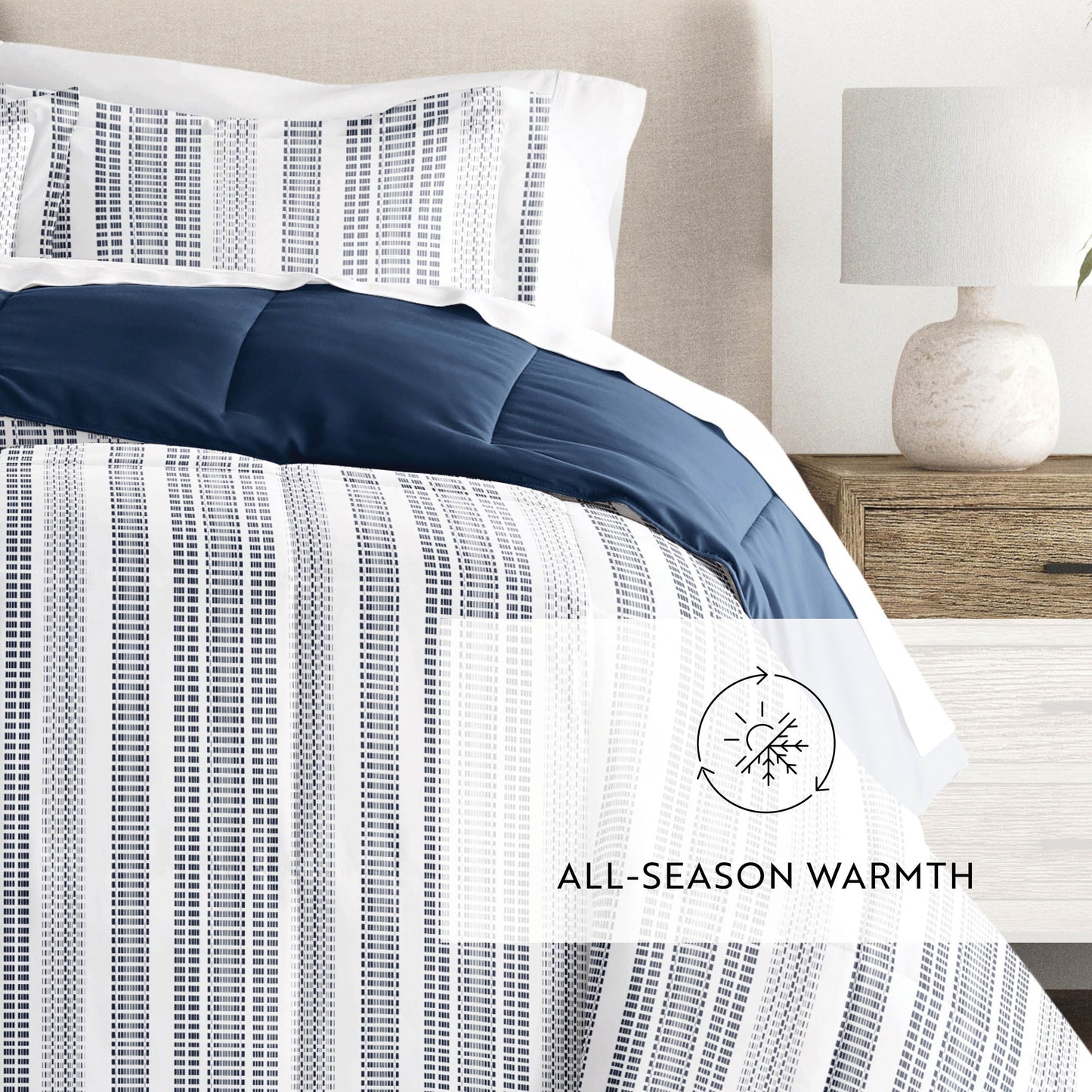 Farmhouse Dreams Reversible Patterned Down-Alternative Comforter Set