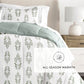 Folk Leaves Reversible Patterned Down-Alternative Comforter Set