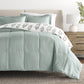 Folk Leaves Reversible Patterned Down-Alternative Comforter Set