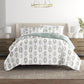 Folk Leaves Reversible Patterned Down-Alternative Comforter Set