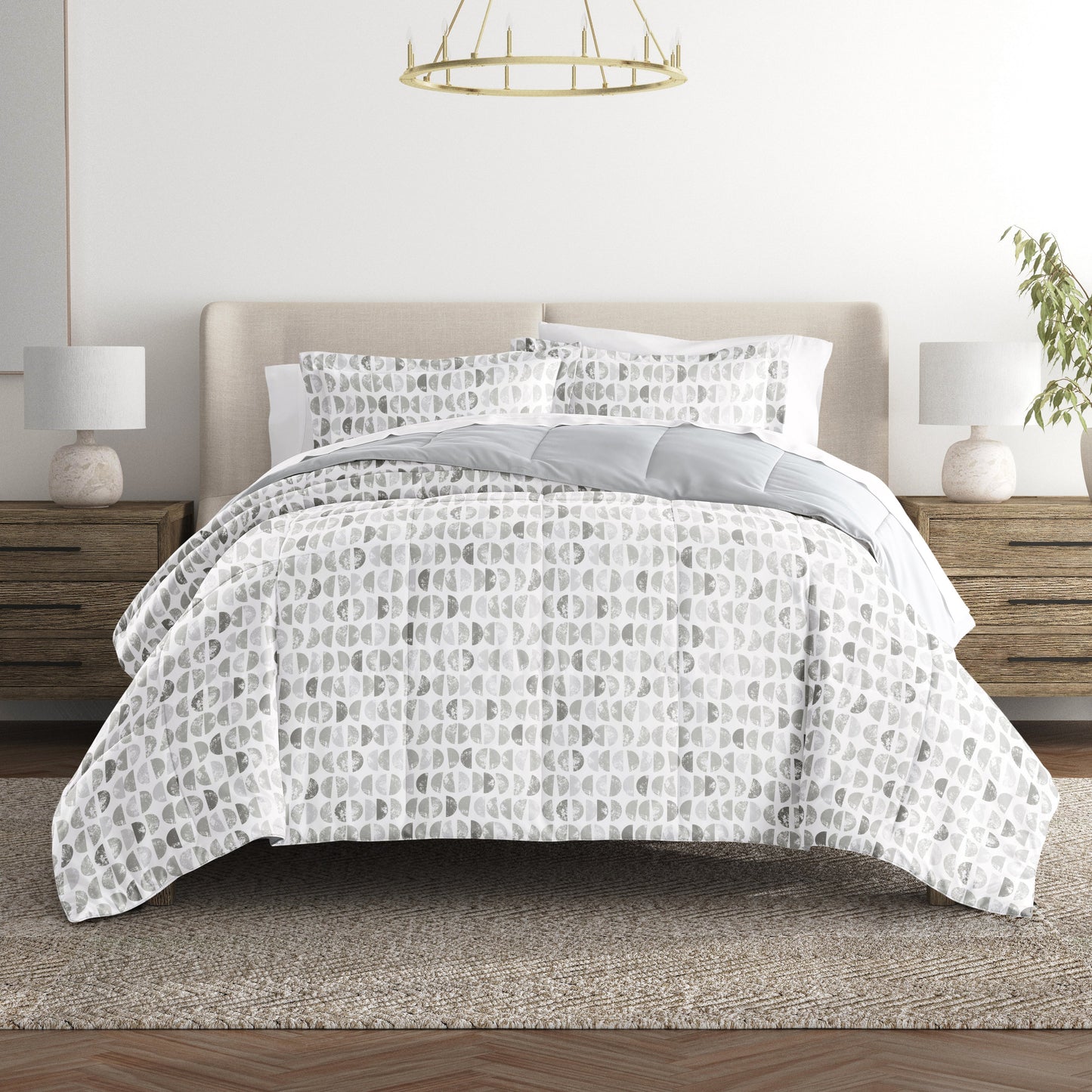 Moonlight Stars Reversible Patterned Down-Alternative Comforter Set