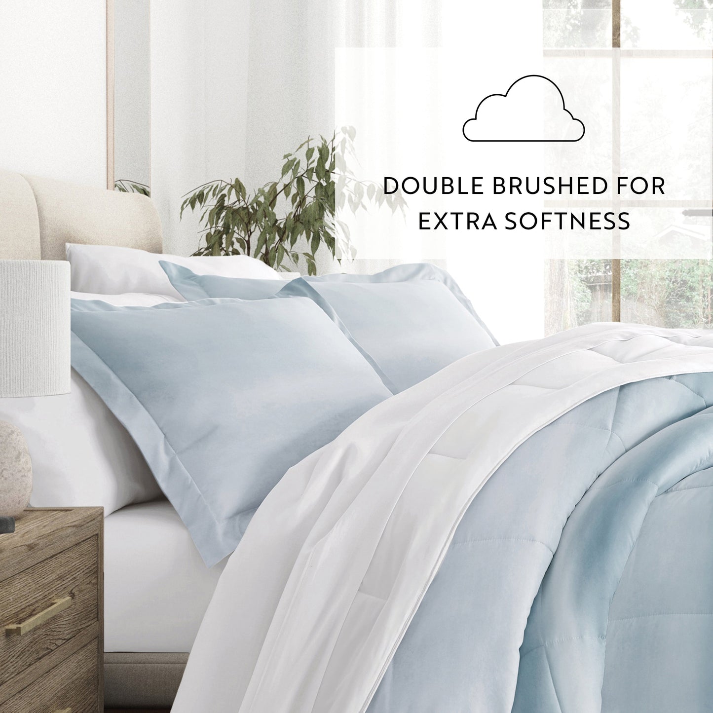 Ocean Waves Reversible Patterned Down-Alternative Comforter Set