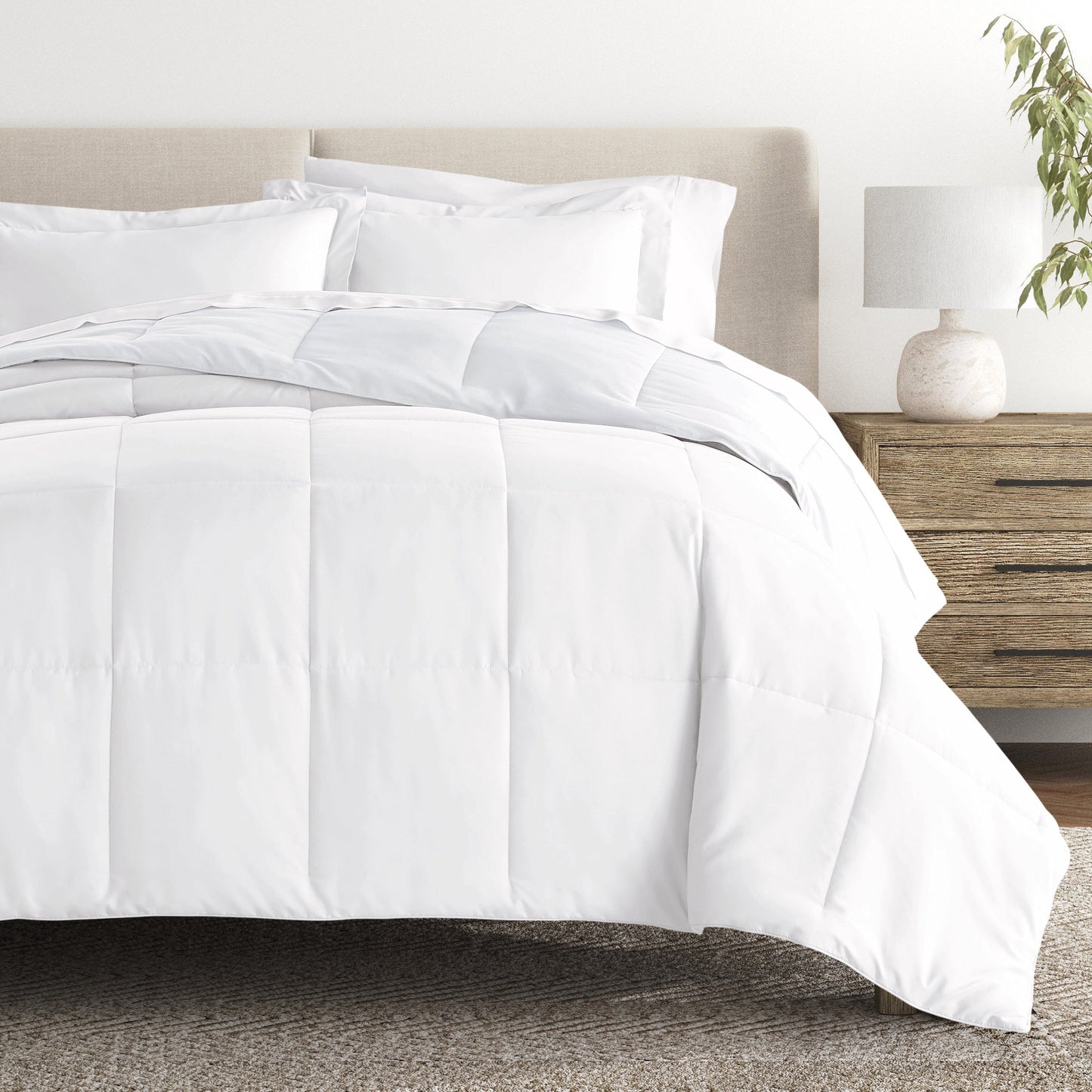 Ocean Waves Reversible Patterned Down-Alternative Comforter Set