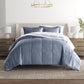 Stitched Stripe Reversible Patterned Down-Alternative Comforter Set