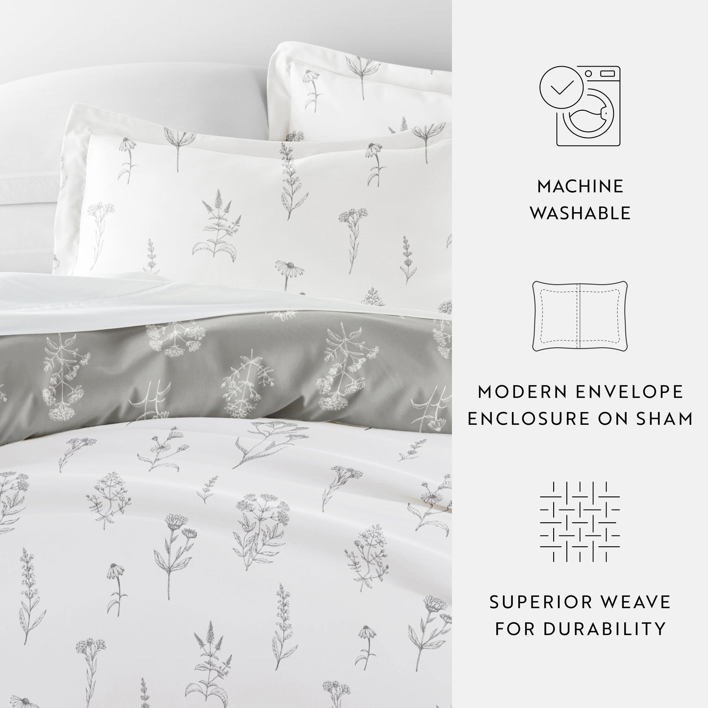 Botany Floral Patterned Reversible Duvet Cover Set
