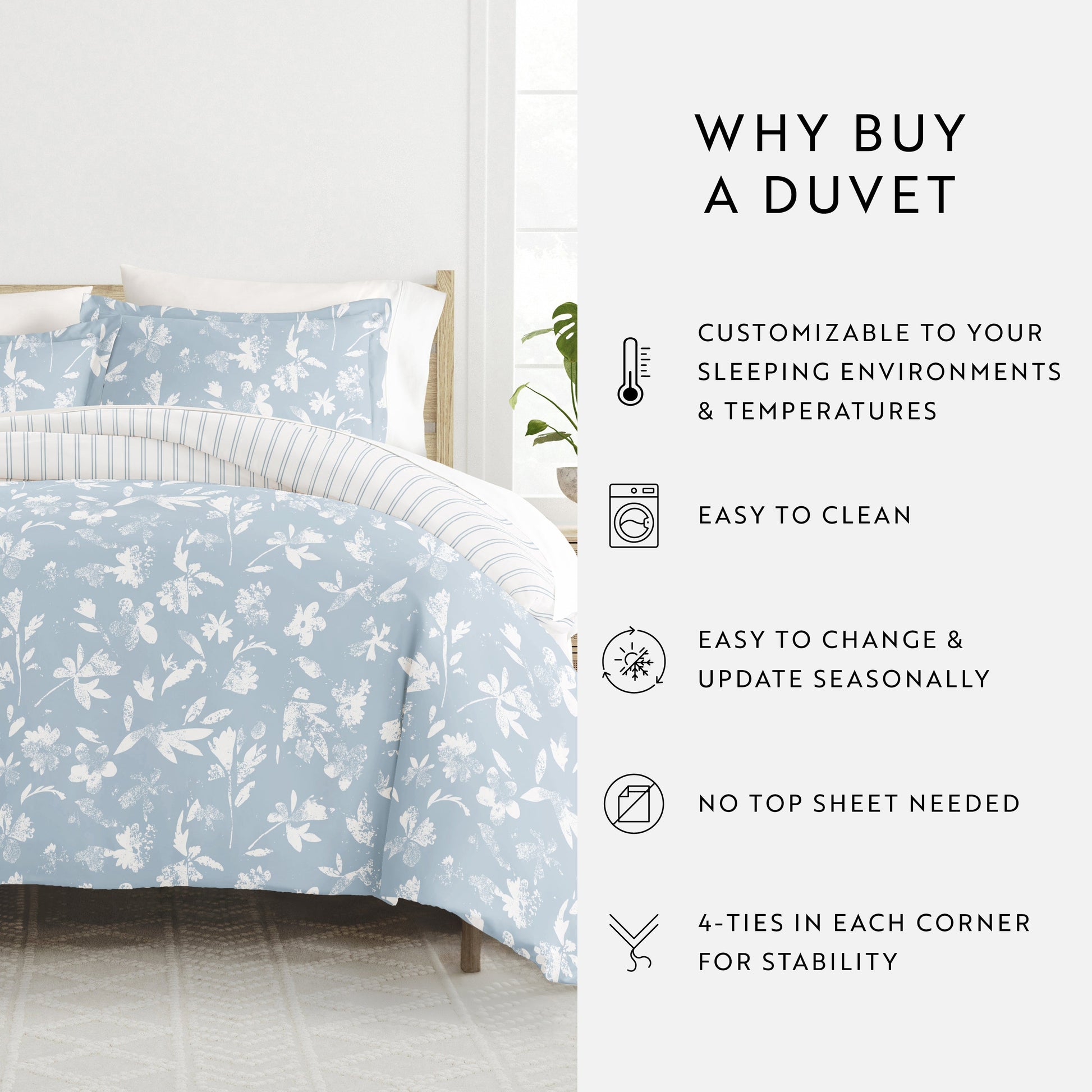 Country Home Patterned Reversible Duvet Cover Set