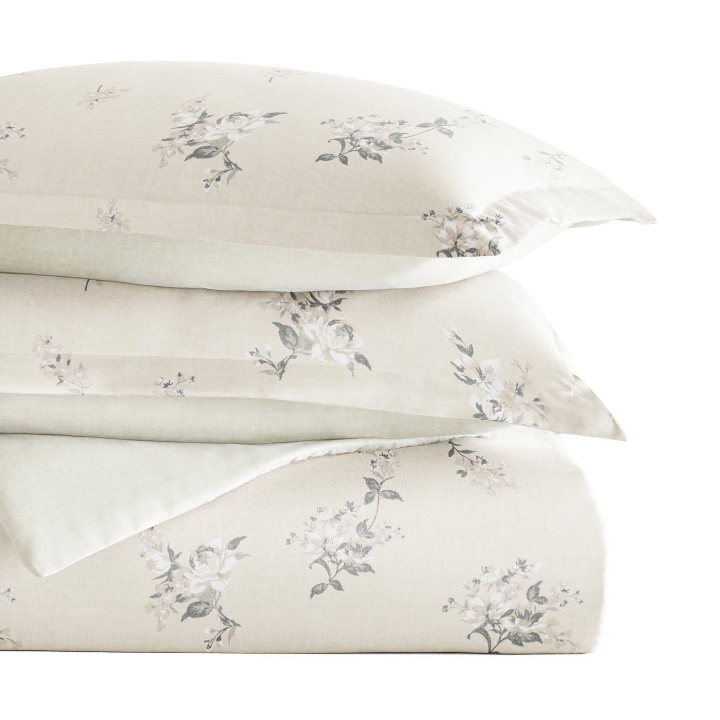 Delicate Floral Patterned Reversible Duvet Cover Set