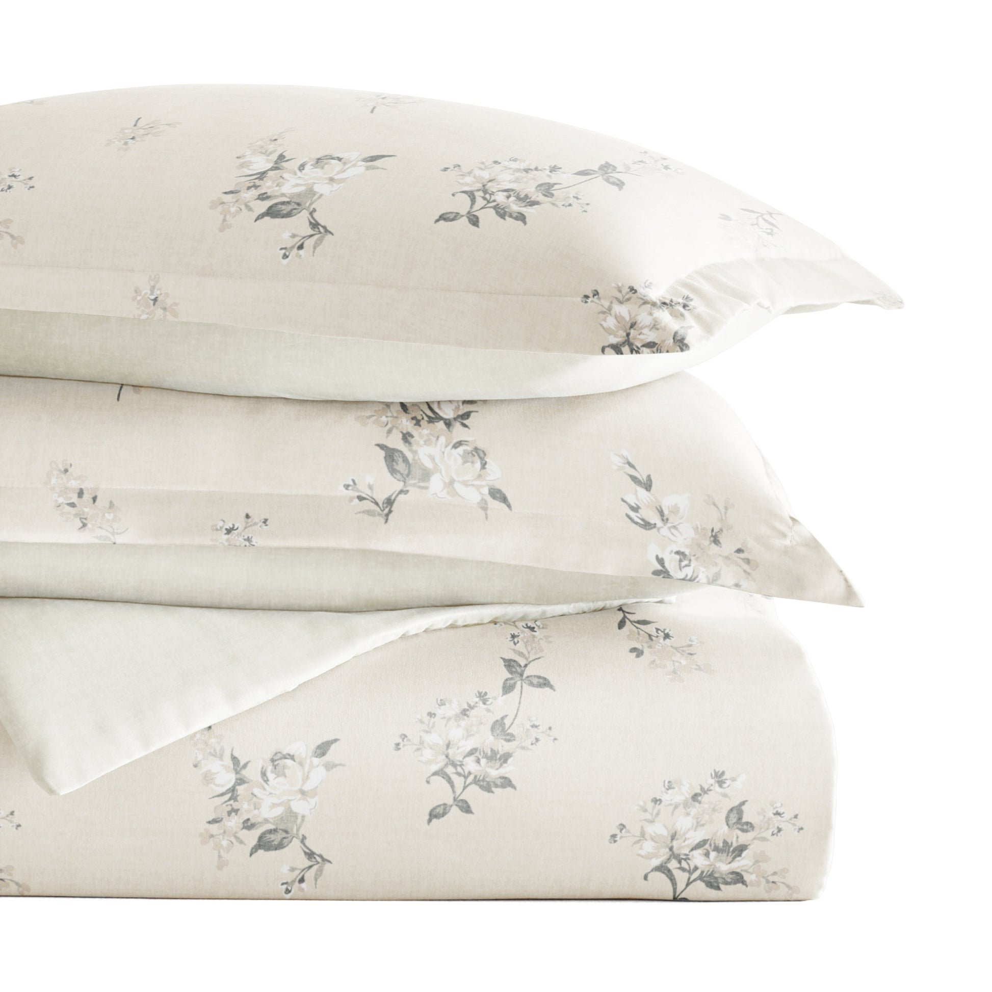 Delicate Floral Patterned Reversible Duvet Cover Set