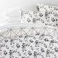 Edgy Flowers Patterned Reversible Duvet Cover Set