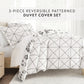 Edgy Flowers Patterned Reversible Duvet Cover Set