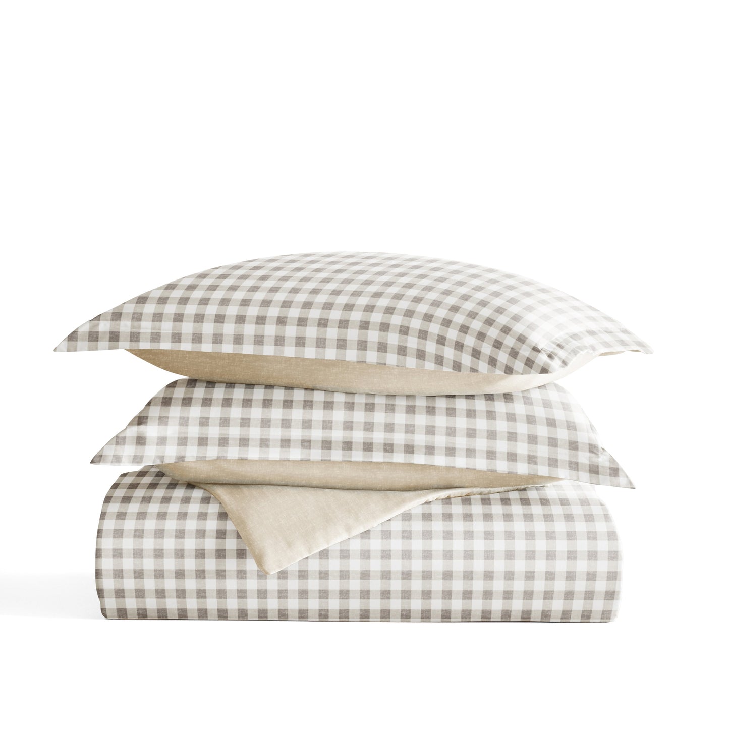 Gingham Check Patterned Reversible Duvet Cover Set