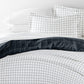 Rustic Windowpane Patterned Reversible Duvet Cover Set