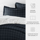 Rustic Windowpane Patterned Reversible Duvet Cover Set