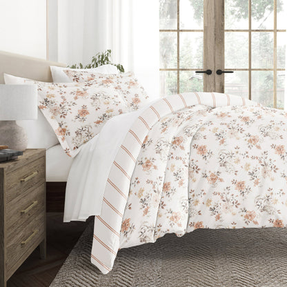 Sunset Garden Patterned Reversible Duvet Cover Set