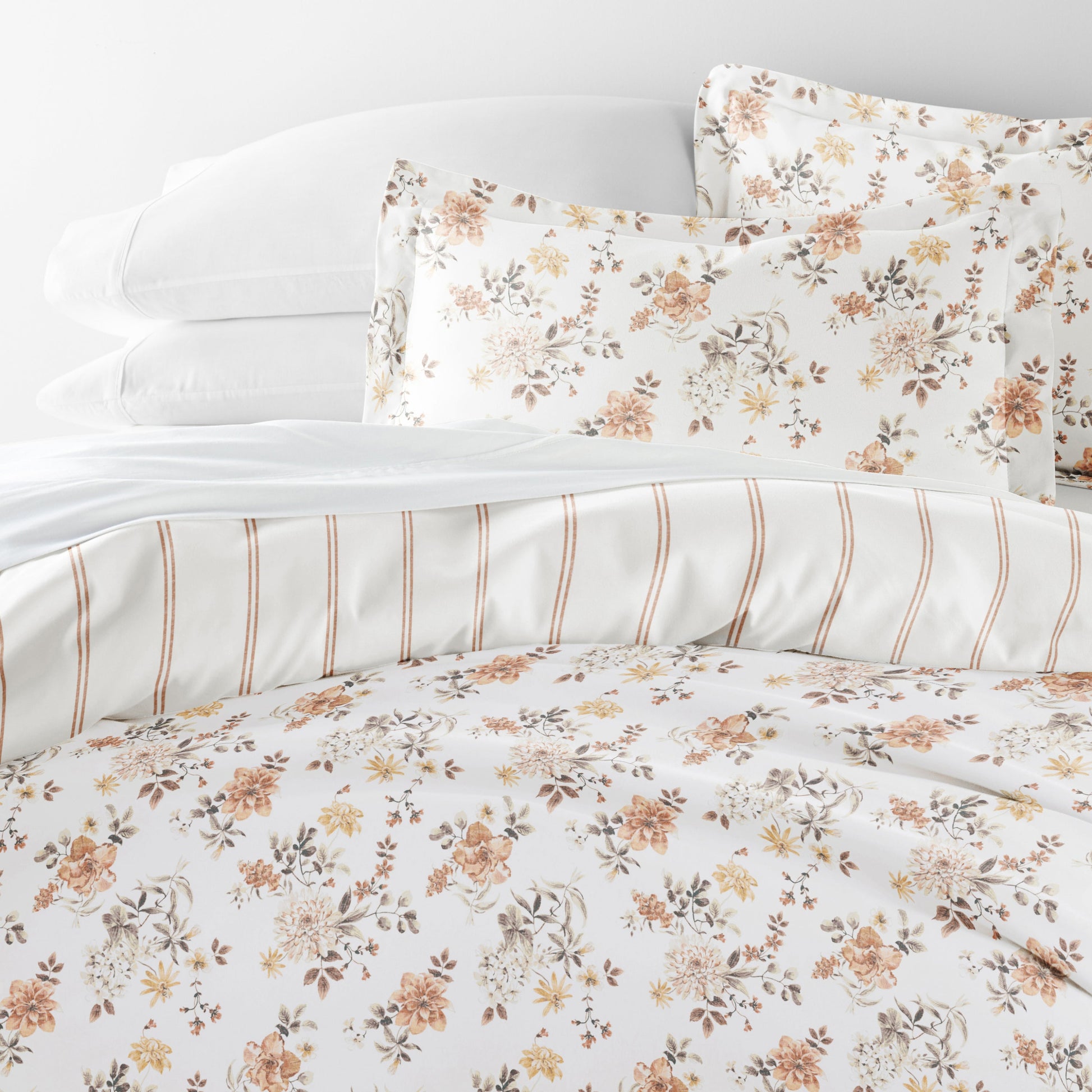 Sunset Garden Patterned Reversible Duvet Cover Set