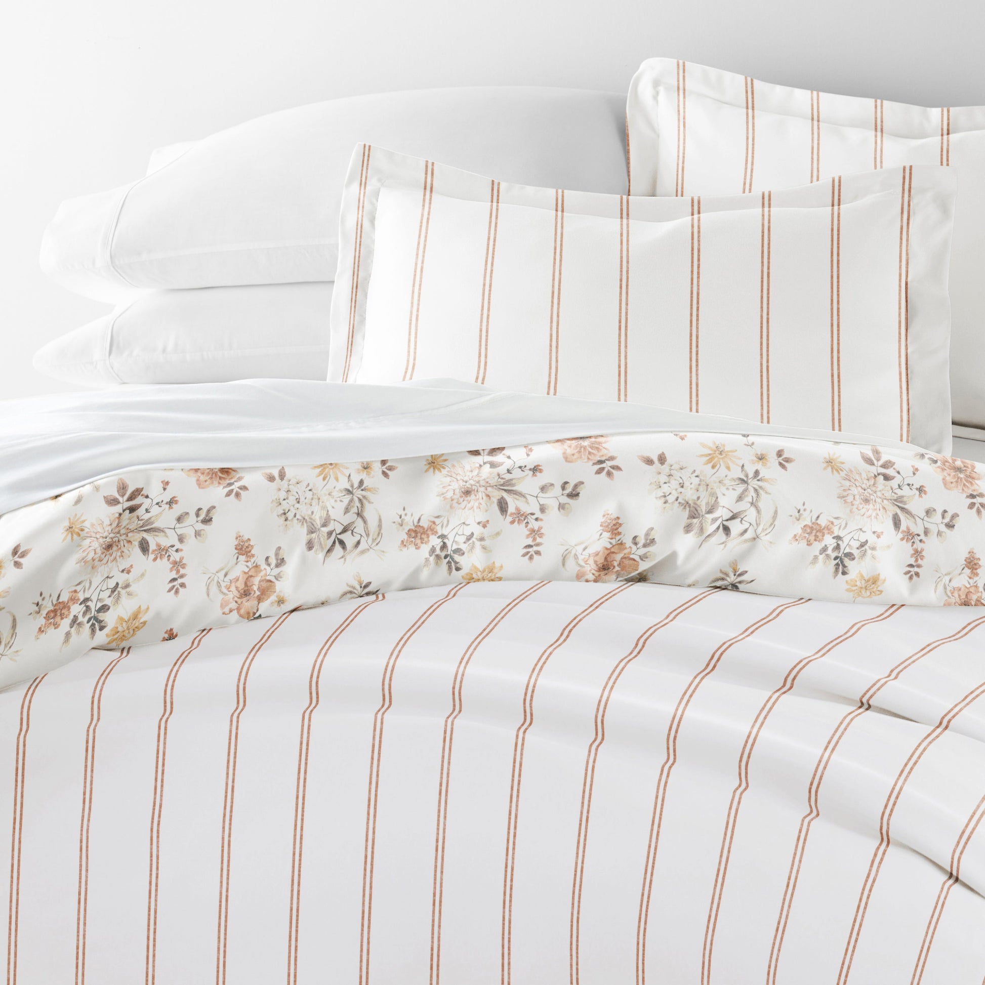 Sunset Garden Patterned Reversible Duvet Cover Set