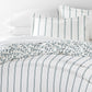 Watercolor Vines Patterned Reversible Duvet Cover Set