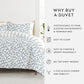 Watercolor Vines Patterned Reversible Duvet Cover Set