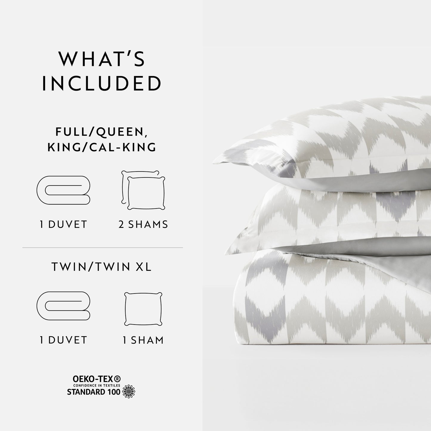 Chevron Sleep Patterned Reversible Duvet Cover Set