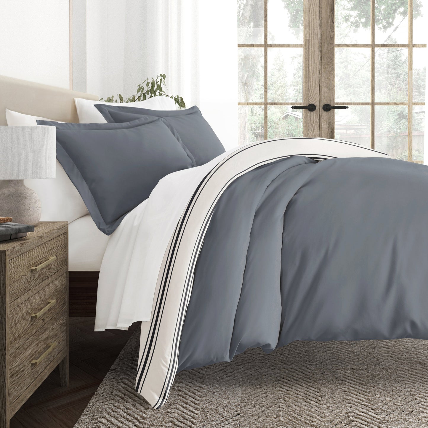 Desert Stripe Patterned Reversible Duvet Cover Set