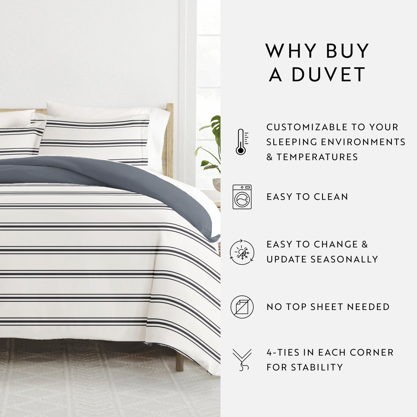 Desert Stripe Patterned Reversible Duvet Cover Set
