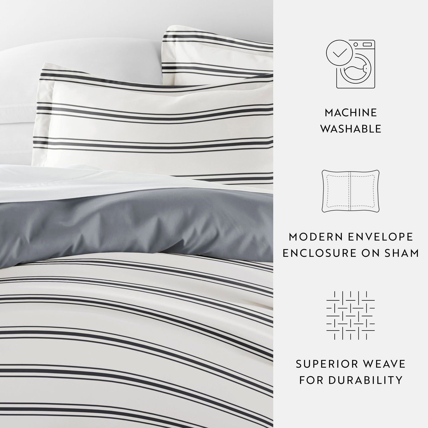 Desert Stripe Patterned Reversible Duvet Cover Set