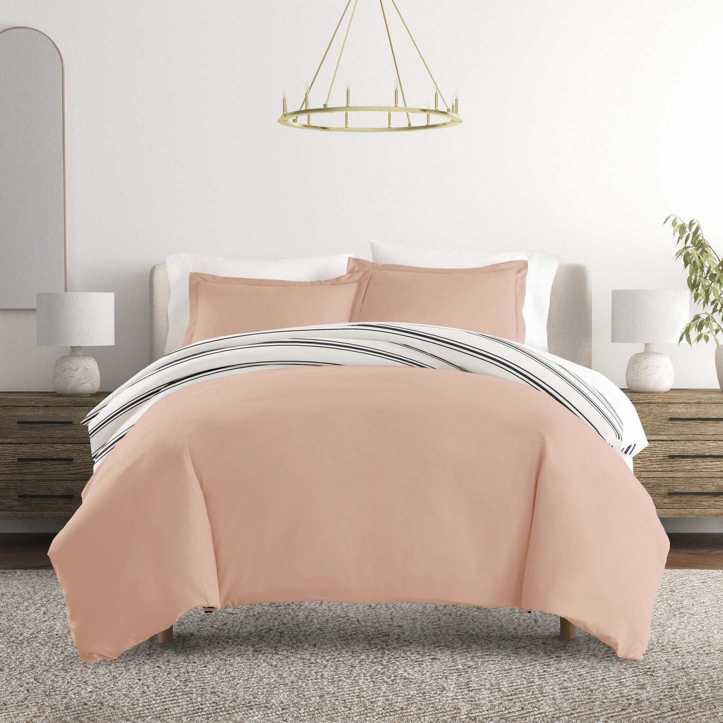 Desert Stripe Patterned Reversible Duvet Cover Set