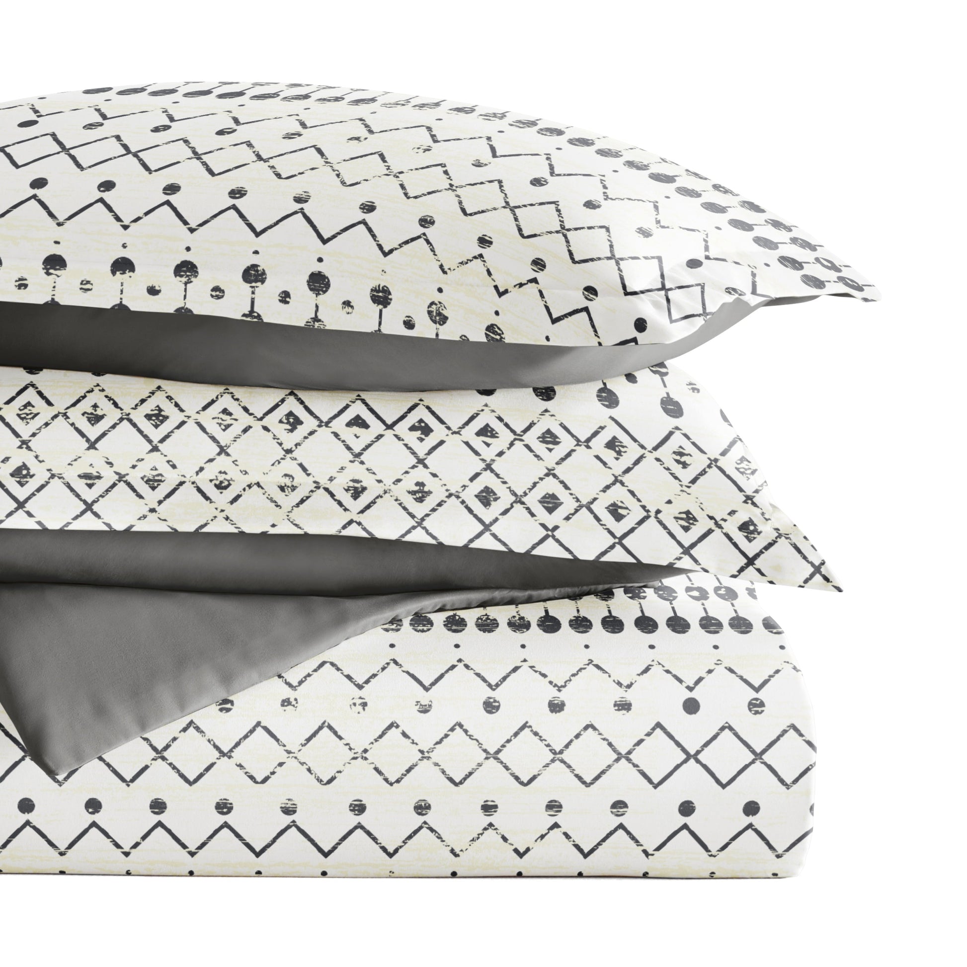 Etched Gate Patterned Reversible Duvet Cover Set