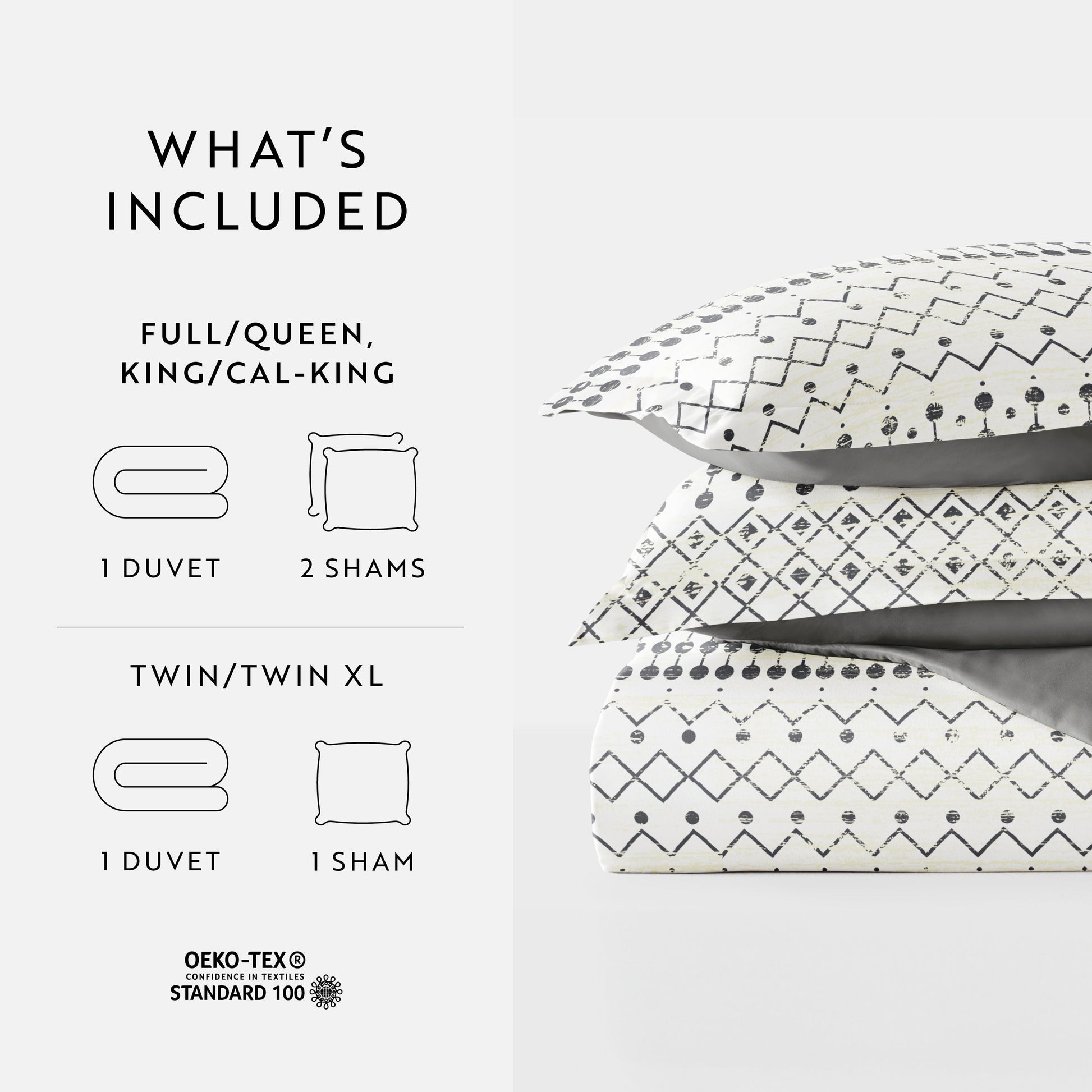 Etched Gate Patterned Reversible Duvet Cover Set
